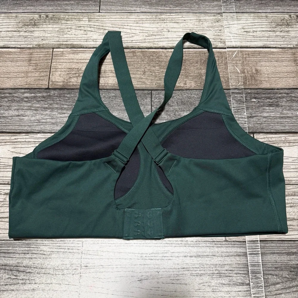 girlfriend collective Dark Green Sports Bra with Crisscross Back XXL